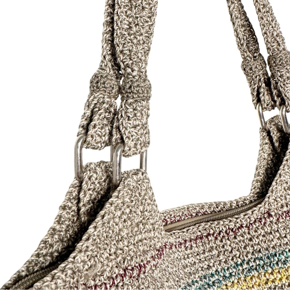 THE SAK BELLE COLORFUL STRIPED WOVEN HOBO SHOULDER BAG - Picture 6 of 11